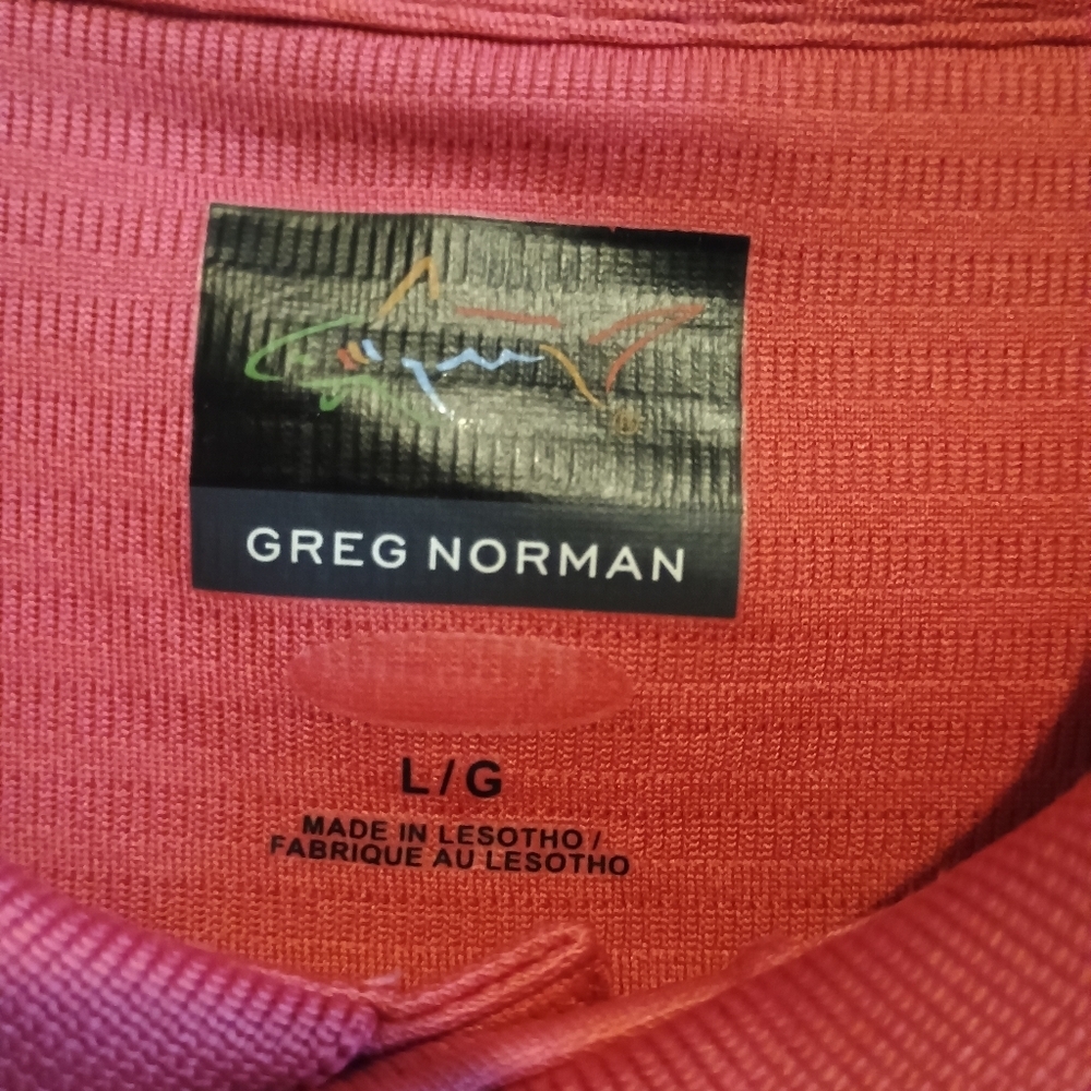 Greg Norman Mens Large Salmon Polo Shirt Short Sleeve Golf Preppy Classic - Picture 4 of 16